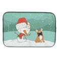 thumbnail image 1 of Fawn French Bulldog Snowman Christmas Dish Drying Mat, 1 of 2