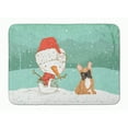 thumbnail image 1 of Fawn French Bulldog Snowman Christmas Machine Washable Memory Foam Mat, 1 of 4