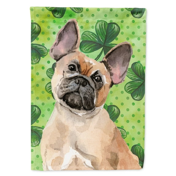 Fawn French Bulldog St. Patricks Garden Flag