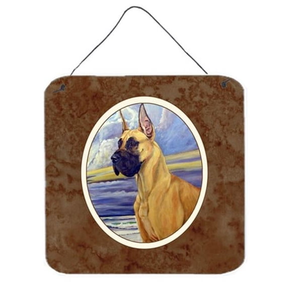 Fawn Great Dane at the Beach Wall or Door Hanging Prints