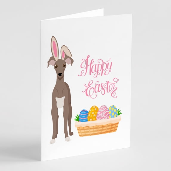 Fawn Italian Greyhound Easter Greeting Cards and Envelopes Pack of 8 7 in x 5 in