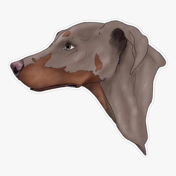 Fawn Natural Ears Doberman Er, Phone Decal Water Bottle Stickers Car Decals, Funny Birthday Gift