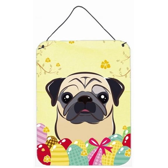 Fawn Pug Easter Egg Hunt Wall or Door Hanging Prints
