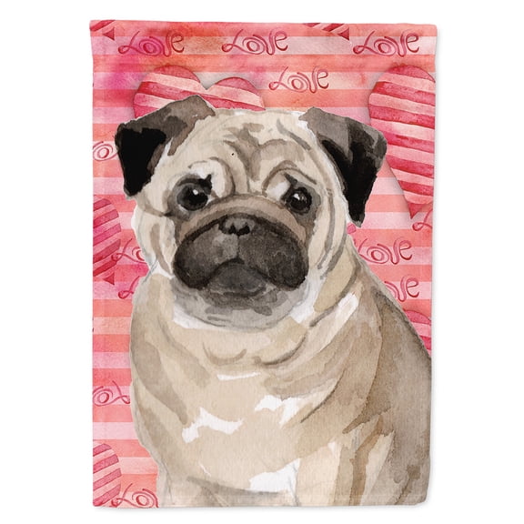 Fawn Pug Love House Flag