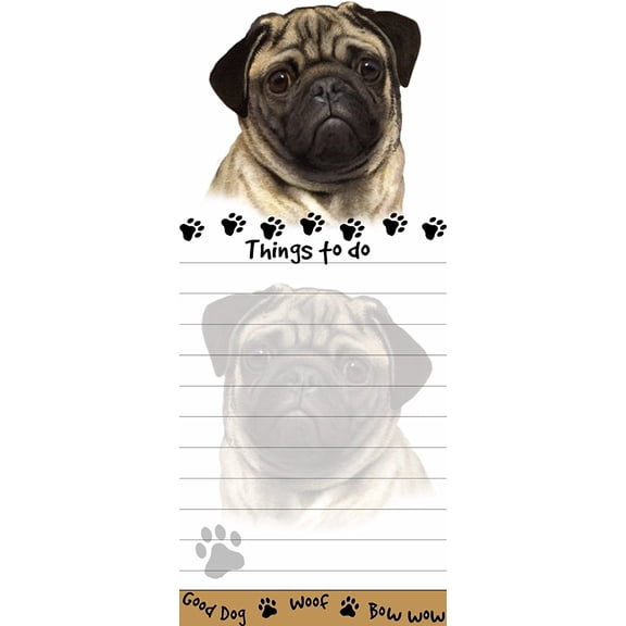 Fawn Pug Magnetic Sticky Note Pad