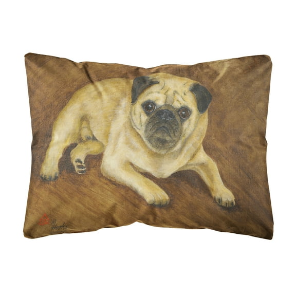 Fawn Pug Roscoe Fabric Decorative Pillow