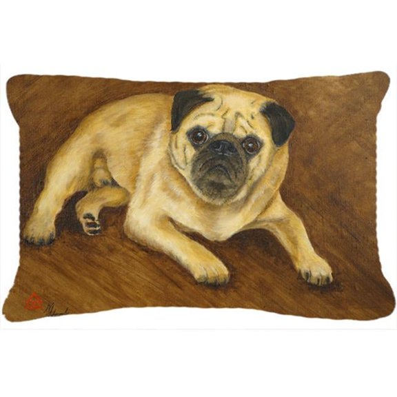 Fawn Pug Roscoe Fabric Decorative Pillow
