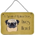 thumbnail image 1 of Fawn Pug Spoiled Dog Lives Here Wall and Door Hanging Prints, 1 of 1