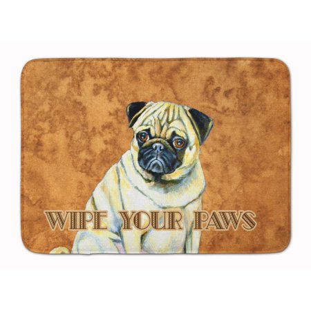 Fawn Pug Wipe your Paws Machine Washable Memory Foam Mat