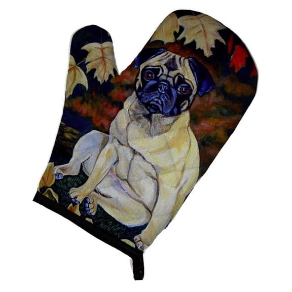 Fawn Pug in Fall Leaves Oven Mitt