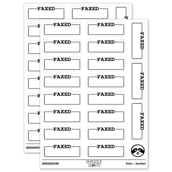 Faxed Blank Box for Date Signature Sticker Set - White - Gloss Finish - 2.00" Large