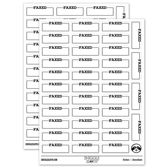 Faxed Blank Box for Date Signature Sticker Set - White - Matte Finish - 1.5" Small
