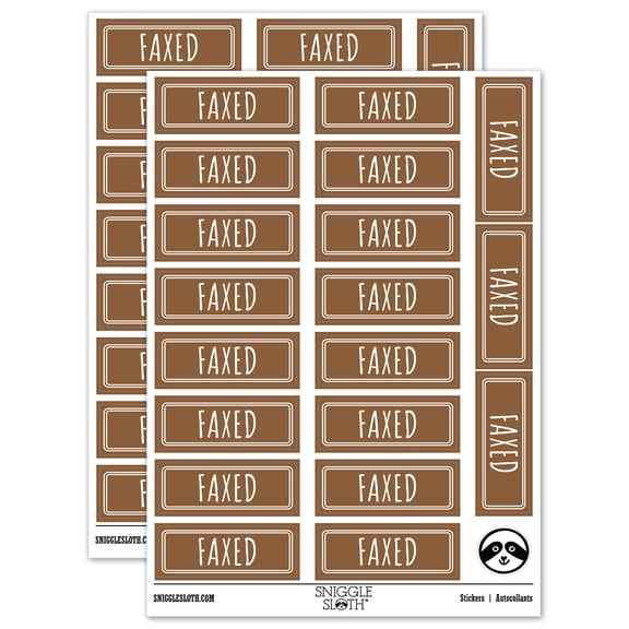 Faxed Double Line Border Sticker Set - Brown - Gloss Finish - 2.00" Large