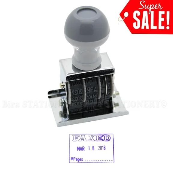 Faxed Rubber Manual Set Date Stamp For Business Office School 1 3/4 Inch 16-27