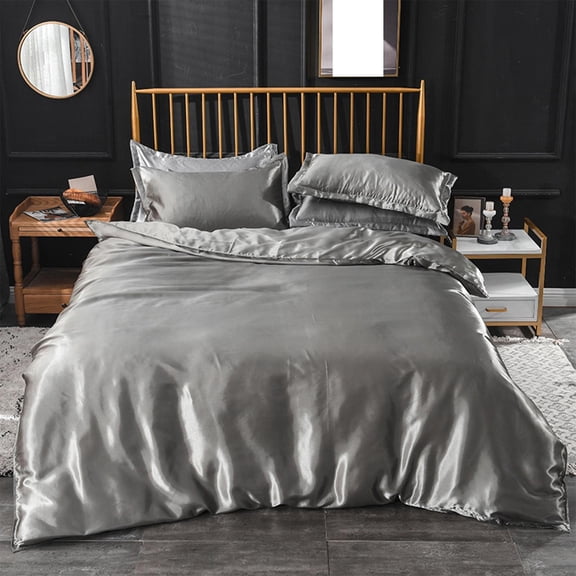 FaxtXmas Summer Ice Silk Quilt Cover,Cooling Quilt Cover, Fiber Quilt Cover Imitation Silk Washed Double-Sided Ice Silk Fabric Quilt Cover for Home(90.5"x78.7")