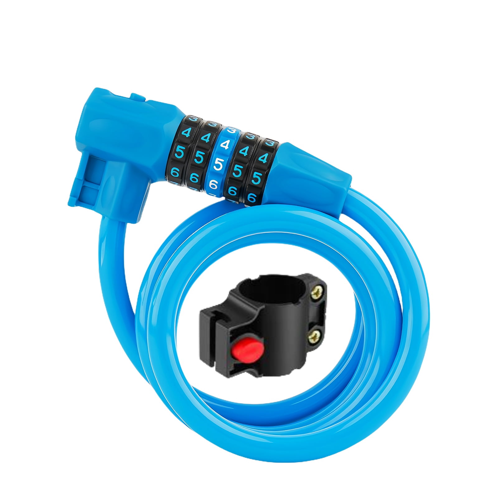 Fay Bless Five-Digit Password Bike Anti-Theft Lock, Blue (Dual Unlock)