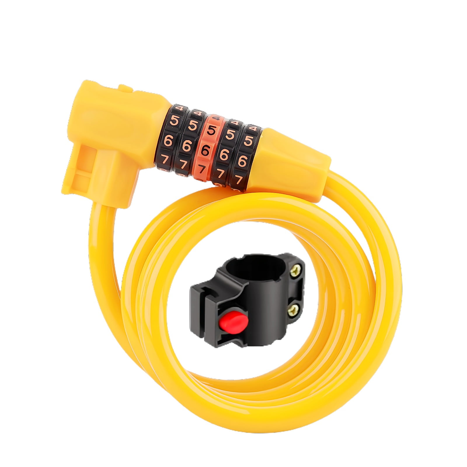 Fay Bless Dual Unlock Bike Anti-Theft Lock - Road/Mountain Dual Use, Five-Digit Password, Steel Cable Loop