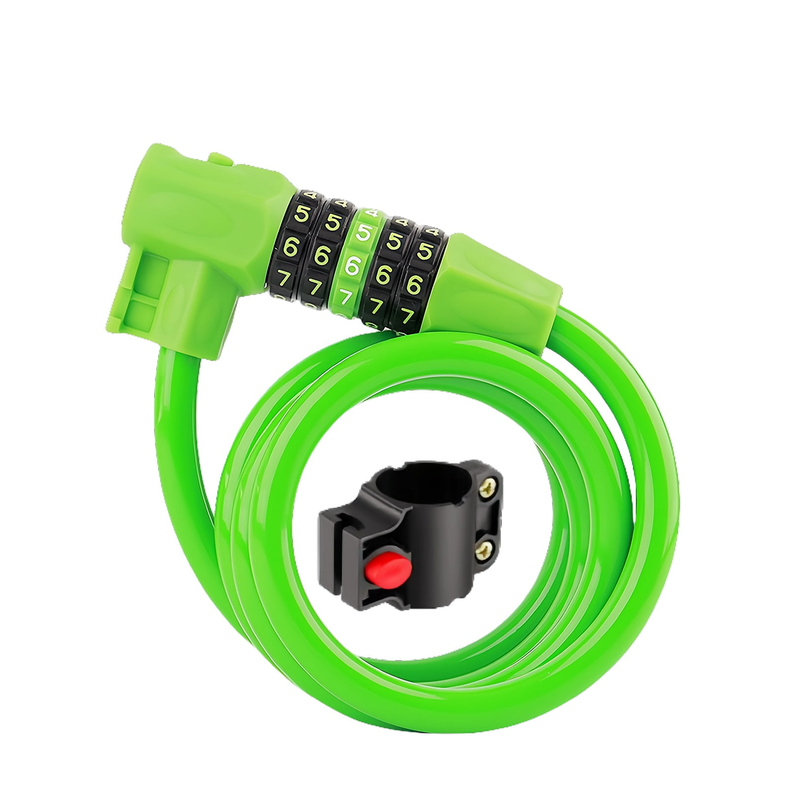 Fay Bless Dual Unlock Bike Anti-Theft Lock - Road/Mountain Dual Use, Five-Digit Password, Steel Cable Loop