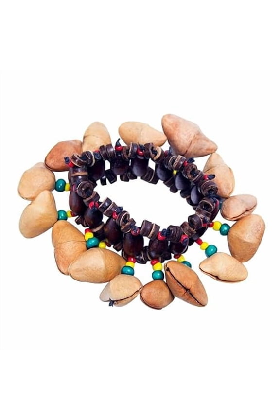 Seed Shell Dance Bracelets, Nut Band Wrist Shaker Bells for Dance, Yoga, Meditation, ASMR and Sound Therapy