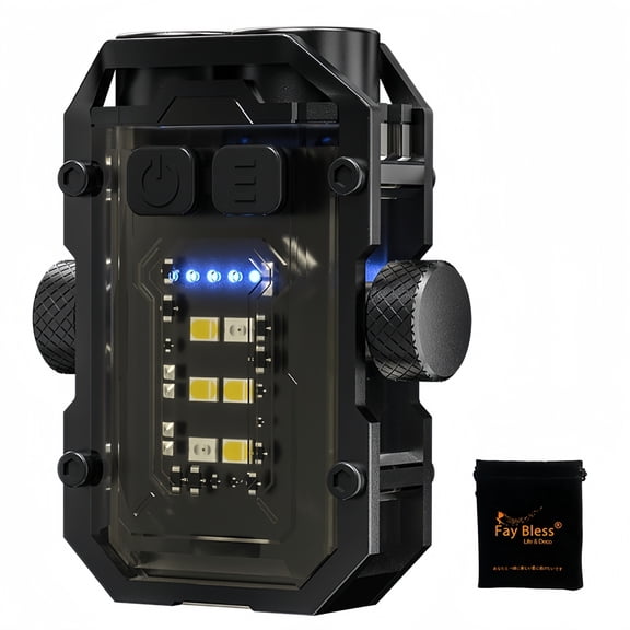 Fay Bless Small Flashlight, Ultra Portable 800 Lumens Mini Torch with Magnetic Worklight, USB C