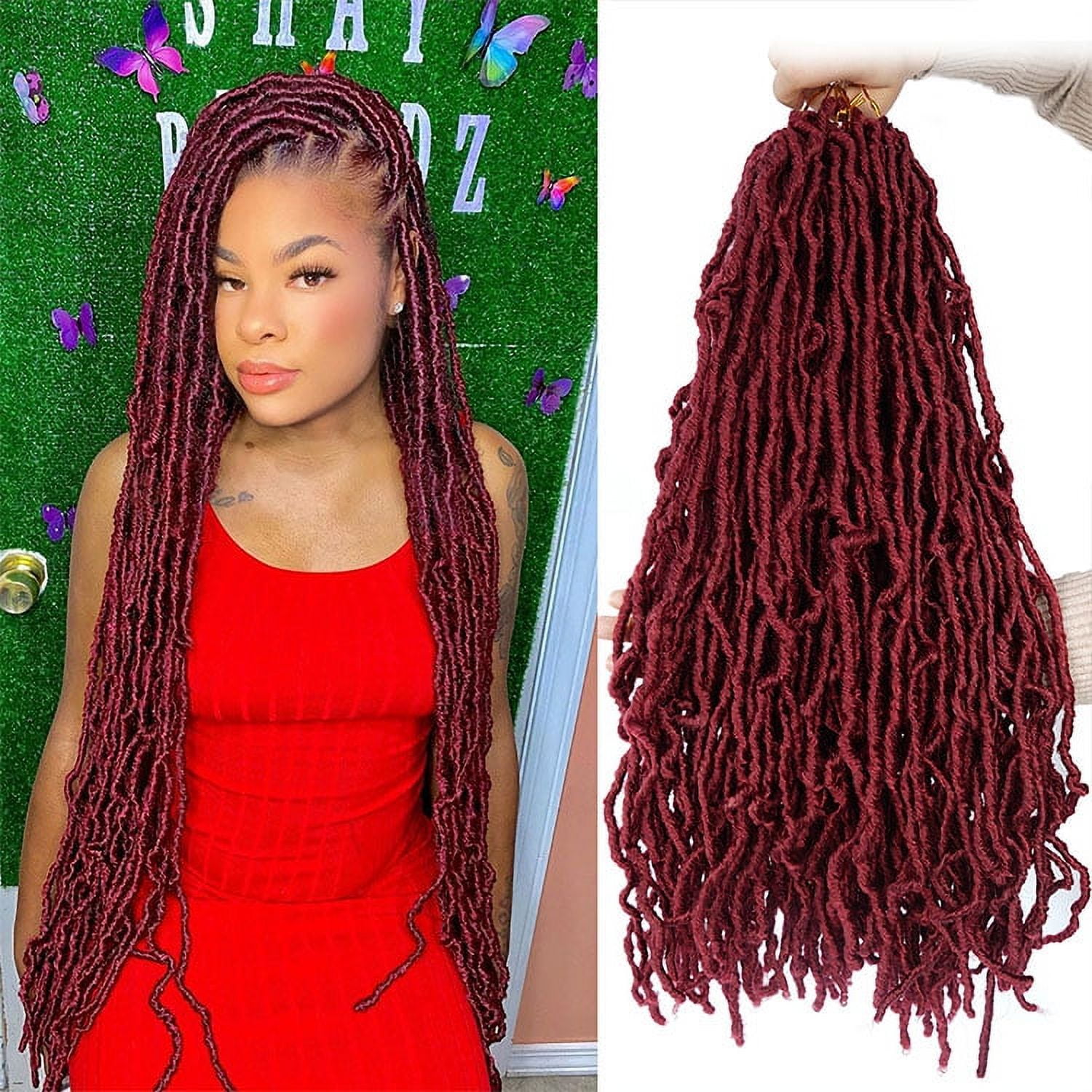 Red yarn locs crochet braids. I AM IN LOVE WITH THIS LOOK!  Faux locs  hairstyles, Yarn braids styles, African braids hairstyles