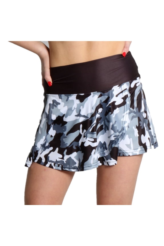 Faye+Florie Holly Tennis Skirt (Black Camo, X-Small)
