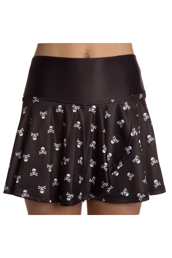Faye+Florie Holly Tennis Skirt (Black Skull, X-Small)