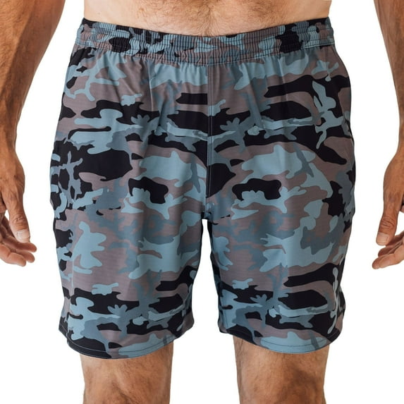 Faye+Florie Men's 7 inch Shorts (Grey Camo, Medium)