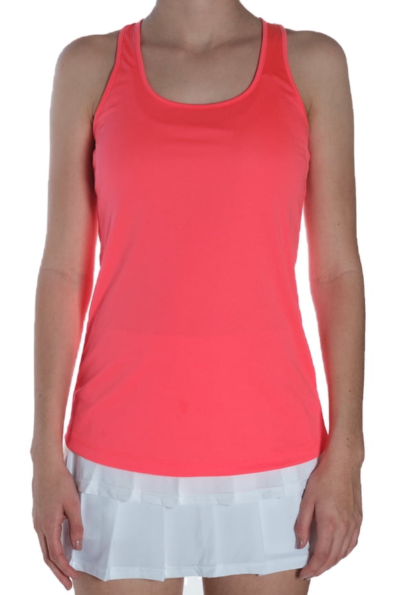Faye+Florie Moisture Wicking Racerback Tee (Hot Coral, X-Large)