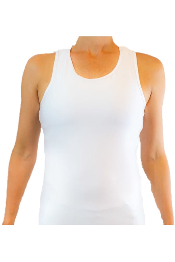 Faye+Florie Piped Racer Tennis Shirt (White/White, Medium)