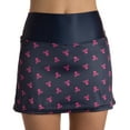 thumbnail image 1 of Faye+Florie Women's Jean Tennis Skirt (Navy/Pink Skulls, X-Large), 1 of 2