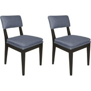 Faye Set of 2 Black and Gray Upholstered Solid Wood Cushioned Accent Chairs 19"x22.5"x33.5"