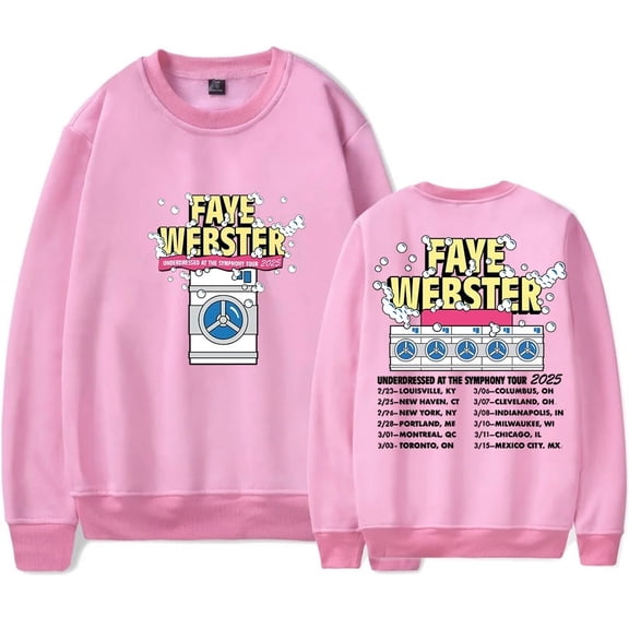 Faye Webster Laundrette Sweatshirt Underdressed at The Symphony Tour Women Men Crewneck Long Sleeve Pullover Clothes