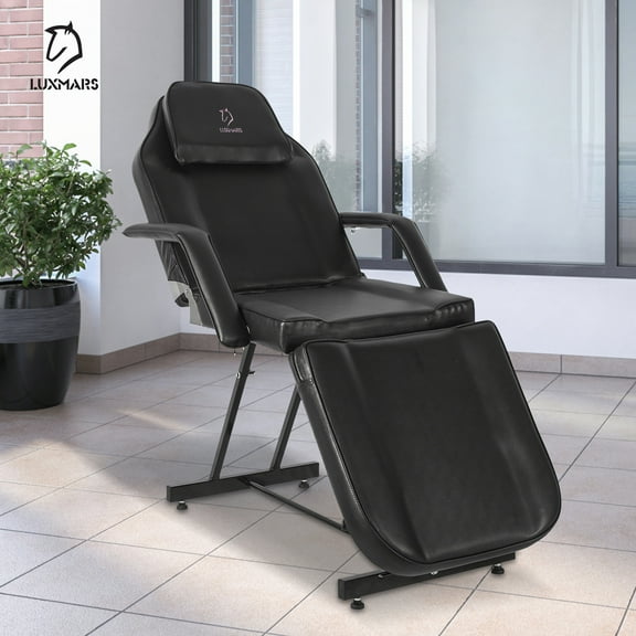 Fayean Facial Chair, Multipurpose Tattoo Chair 73 Inch Spa Salon Facial Bed with Massage Equipment Spa Stool for Beauty Spa Tattoo, Black