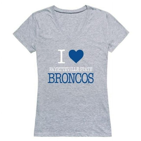 Fayetteville State University Broncos I Love Women T-Shirt, Heather Grey - Small
