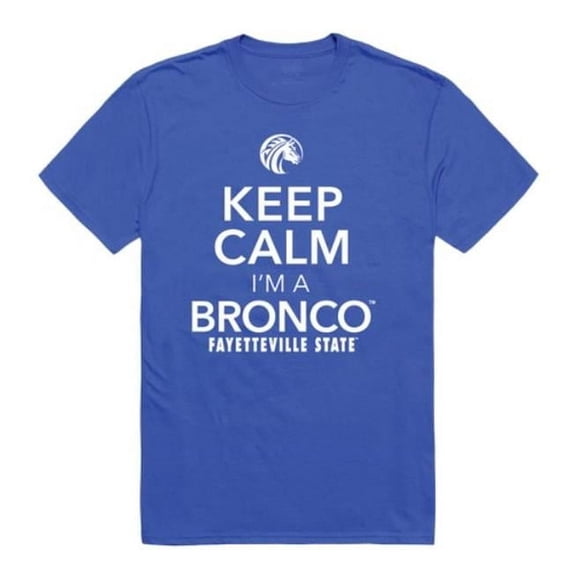 Fayetteville State University Broncos Keep Calm T-Shirt, Royal - Small