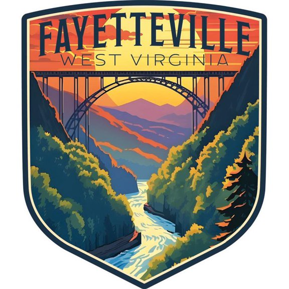 Fayetteville West Virginia Souvenir Decorative Vinyl Decal Sticker (2-Inch)