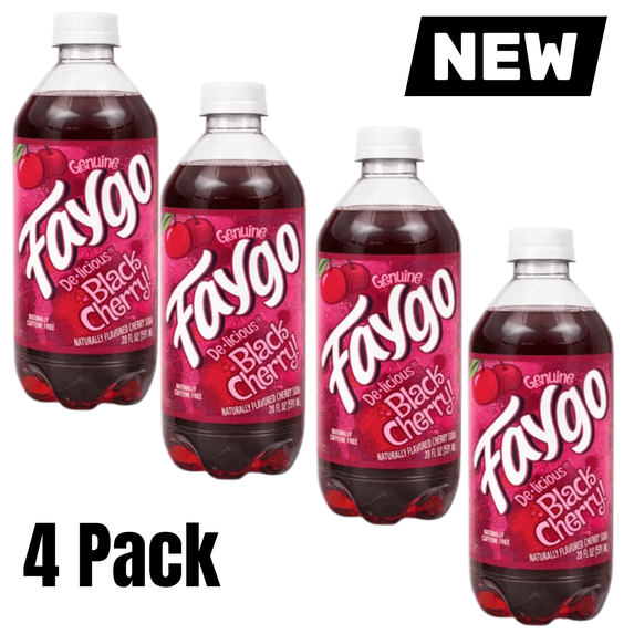 Faygo Black Cherry Soda 4 Pack 20 oz