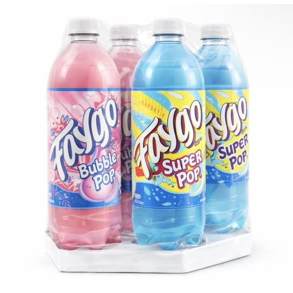 Faygo Bubble Pop and Super Pop Soda Variety Pack New Flavors 4 Pack 20 oz Bottles