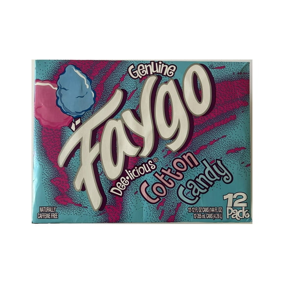 Faygo Cotton Candy Soda, 12 Fl Oz cans, 12 Pack