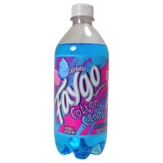 Faygo Cotton Candy Soda Pop 20 Oz Bottles, Quantity 24
