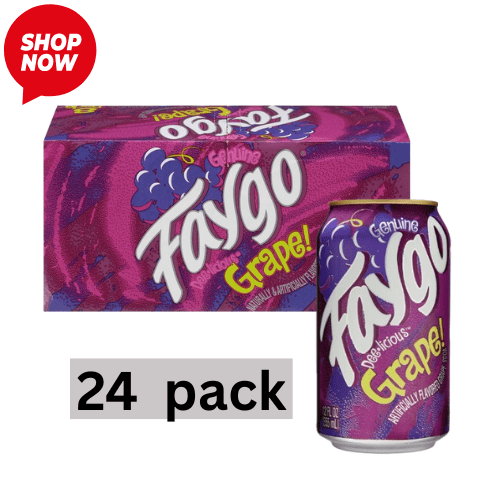 Faygo Grape Soda Pop, 12 oz Cans, 24 Pack  Bold Grape Flavor, Refreshing Soft Drink