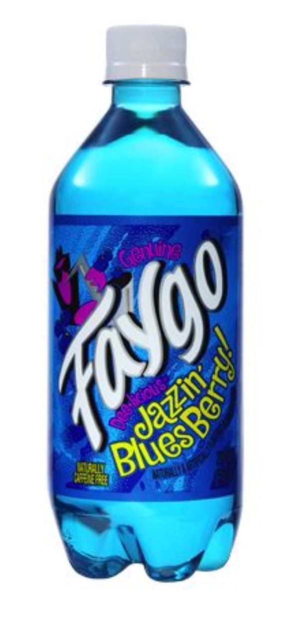 Faygo Jazz Bluesberry 20 Oz Soda Pop Bottles, Quantitty 10