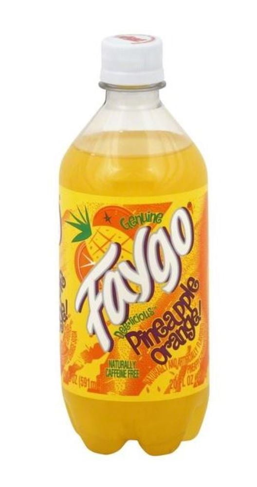 Faygo Pineapple Orange 20 Oz Bottles, Quantity of 4