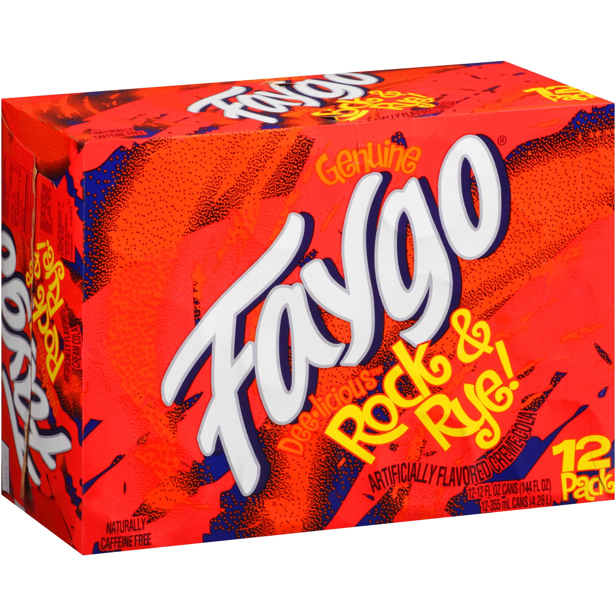 Faygo Rock & Rye Cream Soda Pop, 12 Fl Oz, 12 Pack Cans