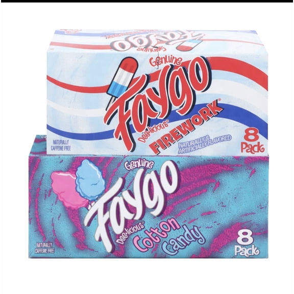 Faygo Soda Variety Bundle Cotton Candy/Firework Flavors 16 Cans 12 fl oz