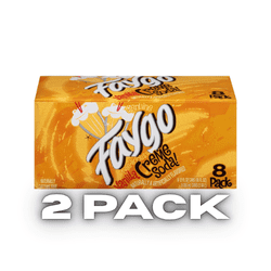 Faygo Vanilla Creme Soda, 12 fl oz Cans, 2 Pack – Smooth & Sweet Flavor, Caffeine-Free Soft Drink