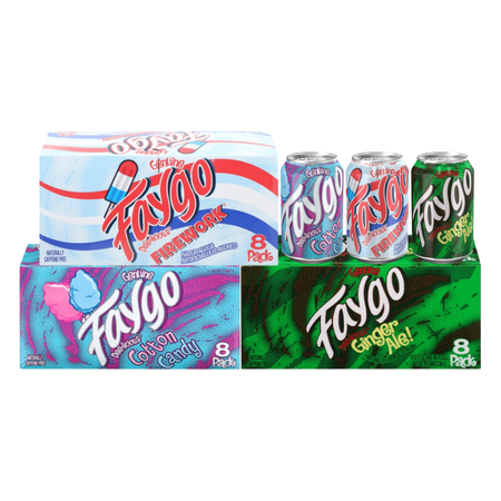 Faygo Variety Pack Soda, 24 Cans – Firework, Cotton Candy & Ginger Ale, 12 fl oz