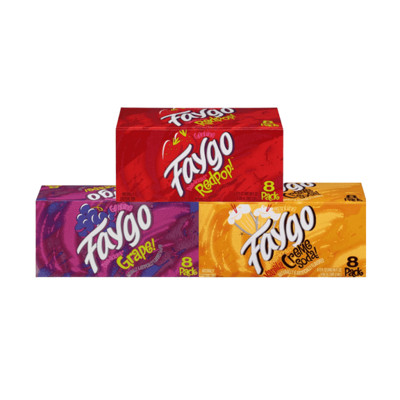 Faygo Variety Pack Soda, 24 Cans (Redpop, Grape, Vanilla Creme Soda), 12 fl oz