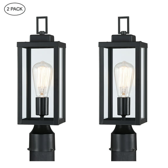 Faymart Lighting 21in. H 1-Light Matte Black Hardwired Outdoor Wall Lantern Sconce